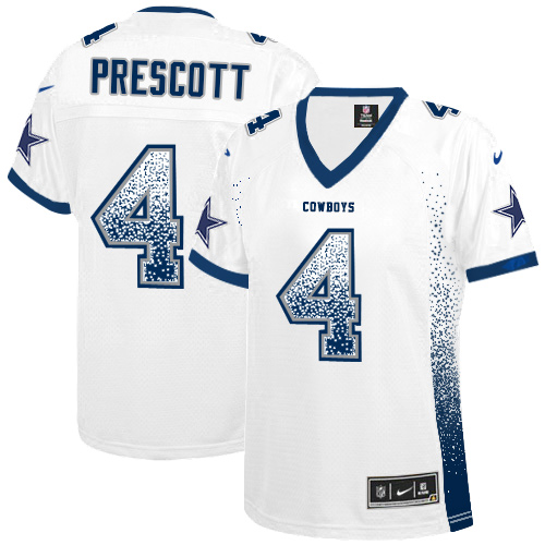 Women's Limited Dak Prescott Nike Jersey White - #4 Drift Fashion NFL Dallas Cowboys